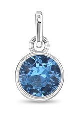 nice sterling silver cubic zirconia March birthstone baby charm 